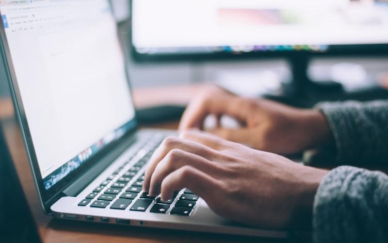 Person working on laptop