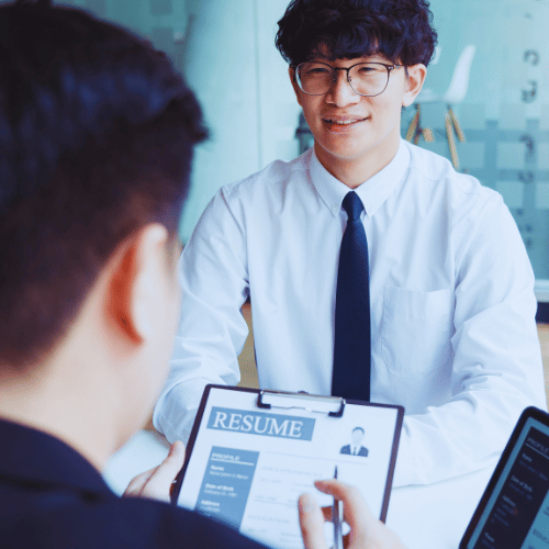 Professional reviewing tailored resume